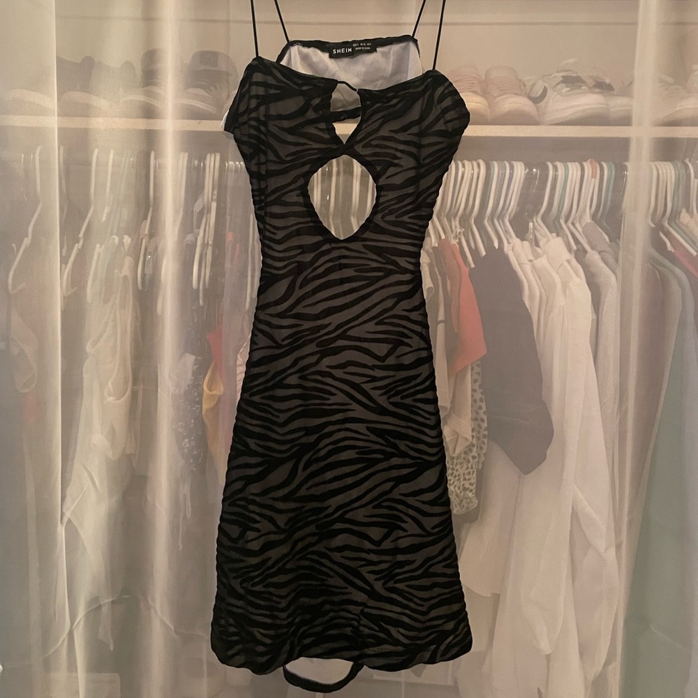 Zebra cut out dress